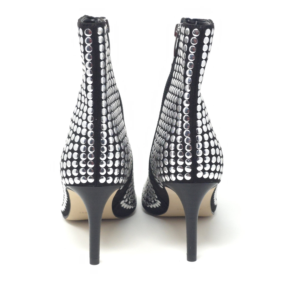 Nine West Mitten Black Studded Pointed Toe Ankle Booties 6M - Picture 6 of 12